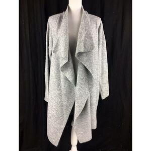 Lulus Draped Long Oversized Open Front Cardigan Sweater S Small Gray Long Sleeve